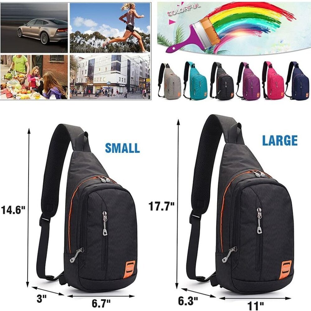 Small Waterproof Nylon Sling Backpack Unisex Cros… - image 4